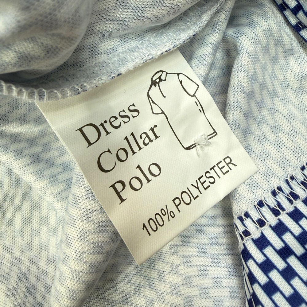 Collars & Co Men Size 2XL Relaxed Dress Collar Polo Blue White Vantage NWT - Picture 6 of 7